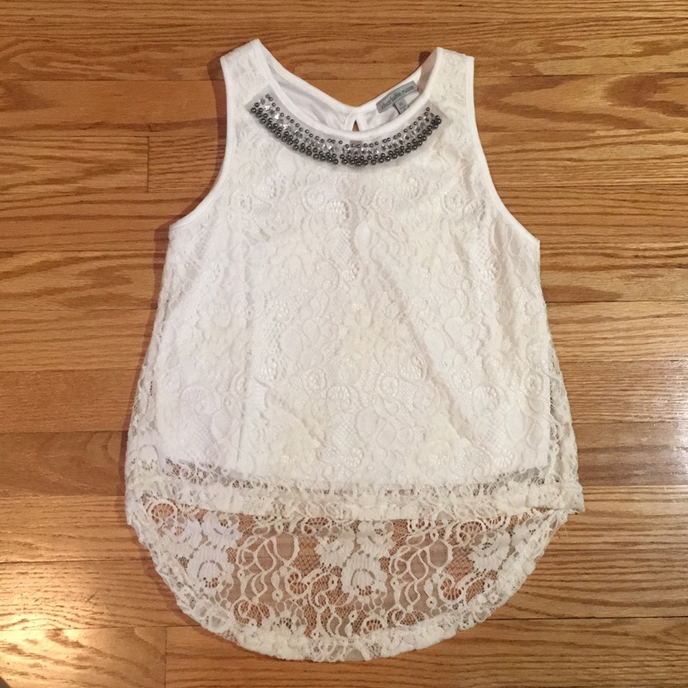High low Charlotte Russe lace blouse